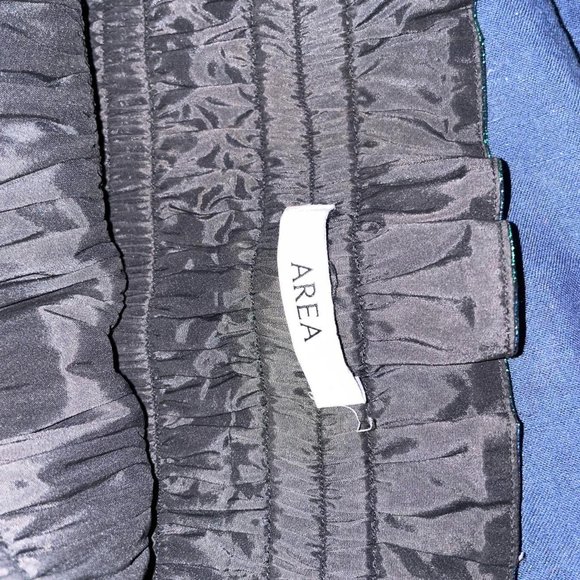 AREA Green Ruched Metallic Tube Top - Picture 2 of 3